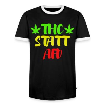 Politik Anti Rassismus Geschenk - Männer Kontrast-T-Shirt - Schwarz/Weiß - Vorne - AI Model Female 172 light (172cm) & AI Model Male 178 light (178cm)
