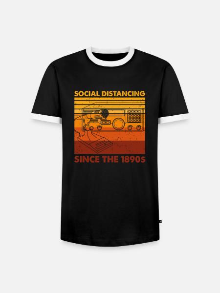 Vintage Licensed Ham Radio Operator, amateur radio operator - Men's Ringer Shirt - black/white