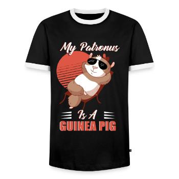 Guinea pigs, spells, wizards, magic - Men's Ringer Shirt - black/white - Front - AI Model Female 172 light (172cm) & AI Model Male 178 light (178cm)