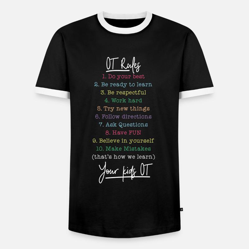 Occupational Therapist OT Rules - Men's Ringer Shirt - black/white