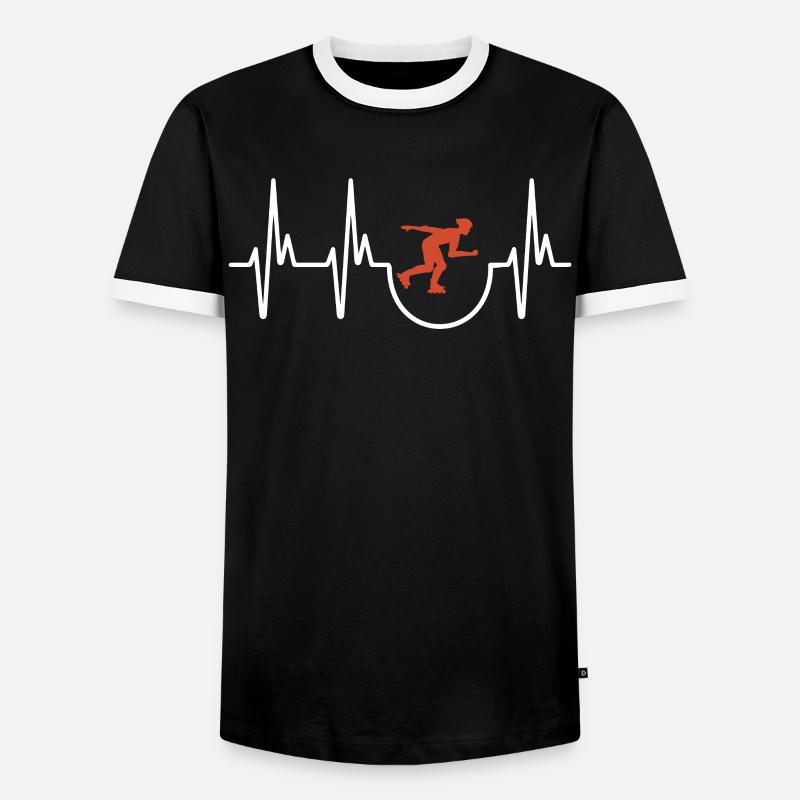 Roller blade - Men's Ringer Shirt - black/white