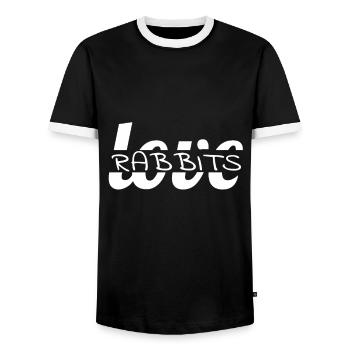 Rabbit - Men's Ringer Shirt - black/white - Front - AI Model Female 172 light (172cm) & AI Model Male 178 light (178cm)