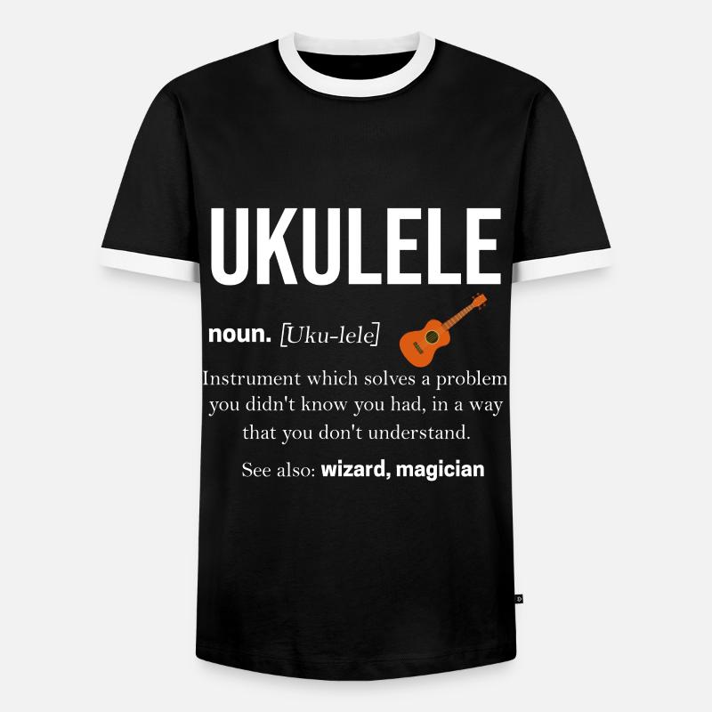 ukulele - Men's Ringer Shirt - black/white