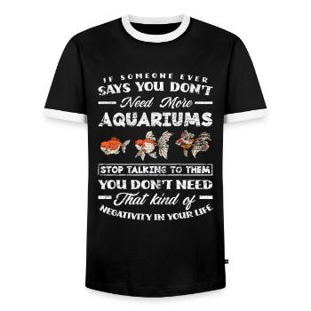 Aquarium - Men's Ringer Shirt - black/white - Front - AI Model Female 172 light (172cm) & AI Model Male 178 light (178cm)