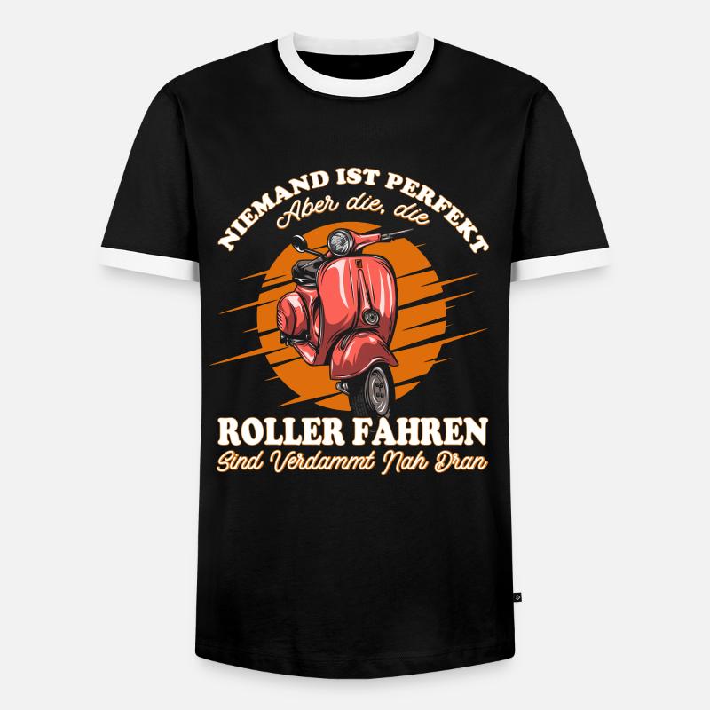 Roller Moped Mofa Rollerfahrer Geschenk - Männer Kontrast-T-Shirt - Schwarz/Weiß