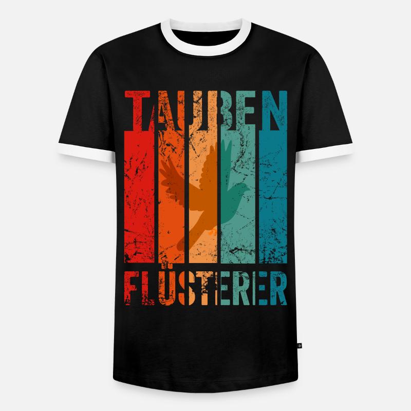 Tauben Flüsterer - Männer Kontrast-T-Shirt - Schwarz/Weiß