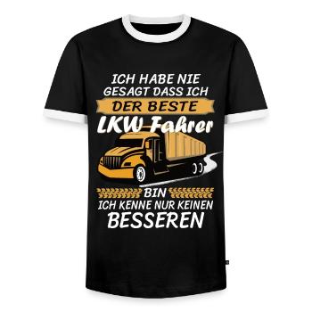 der beste LKW Fahrer / Trucker / Berufskraftfahrer - Männer Kontrast-T-Shirt - Schwarz/Weiß - Vorne - AI Model Female 172 light (172cm) & AI Model Male 178 light (178cm)