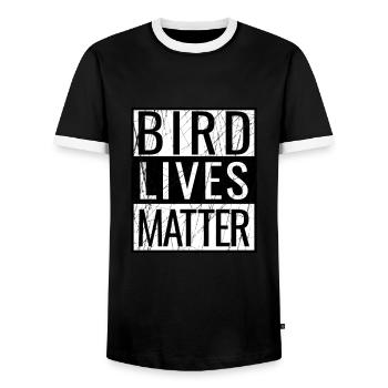 Bird Lives Matter Bird Watching Birding Bird Nerd - Männer Kontrast-T-Shirt - Schwarz/Weiß - Vorne - AI Model Female 172 light (172cm) & AI Model Male 178 light (178cm)