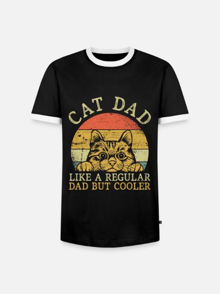 Cat Dad Katzen Papa - Männer Kontrast-T-Shirt - Schwarz/Weiß