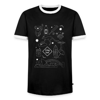 Australien - Männer Kontrast-T-Shirt - Schwarz/Weiß - Vorne - AI Model Female 172 light (172cm) & AI Model Male 178 light (178cm)