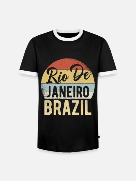 Rio Brasilien - Männer Kontrast-T-Shirt - Schwarz/Weiß
