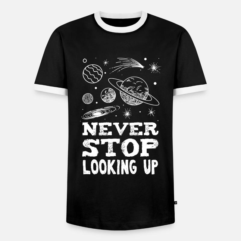 Never stop looking up - Men's Ringer Shirt - black/white