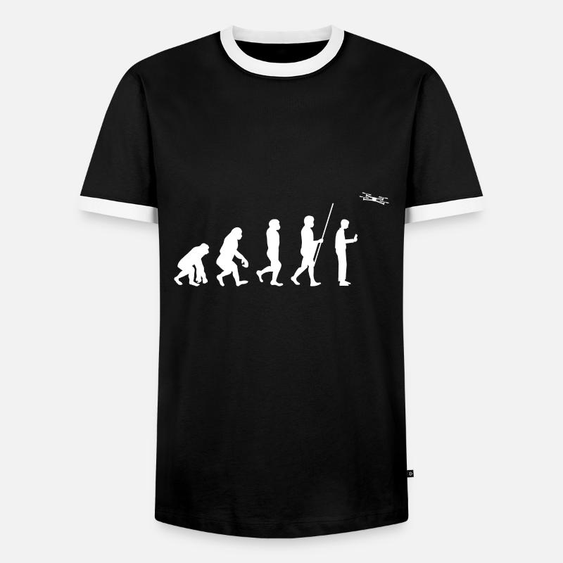 Drone d'évolution pilote de drones - T-shirt contrasté Homme - noir/blanc
