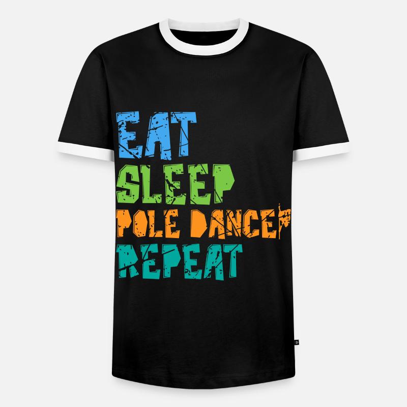 Pole Dance - Männer Kontrast-T-Shirt - Schwarz/Weiß