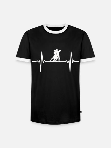 Herzschlag Tanzen Tanzpaar - Männer Kontrast-T-Shirt - Schwarz/Weiß