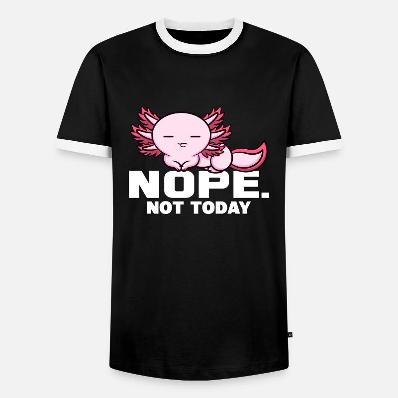 Axolotl Querzahnmolch Schwanzlurch Geschenk - Männer Kontrast-T-Shirt - Schwarz/Weiß