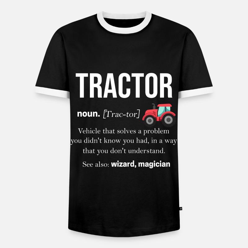 Traktor - Männer Kontrast-T-Shirt - Schwarz/Weiß