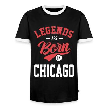 Legenden werden in Chicago geboren - Männer Kontrast-T-Shirt - Schwarz/Weiß - Vorne - AI Model Female 172 light (172cm) & AI Model Male 178 light (178cm)