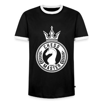 Schach Schachspiel Schachspieler Schachbrett - Männer Kontrast-T-Shirt - Schwarz/Weiß - Vorne - AI Model Female 172 light (172cm) & AI Model Male 178 light (178cm)