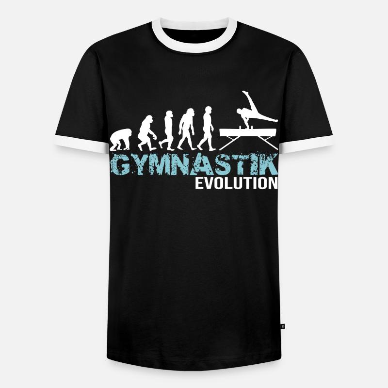 Parallel bars gymnastics evolution - Men's Ringer Shirt - black/white