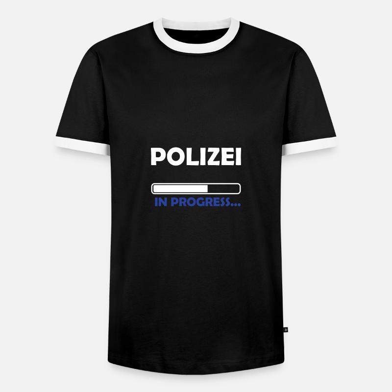 Polizei in progress - Männer Kontrast-T-Shirt - Schwarz/Weiß