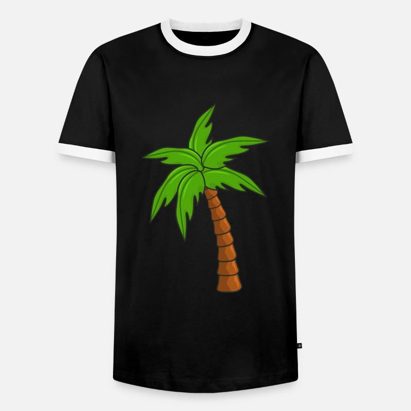 palm tree - Men's Ringer Shirt - black/white