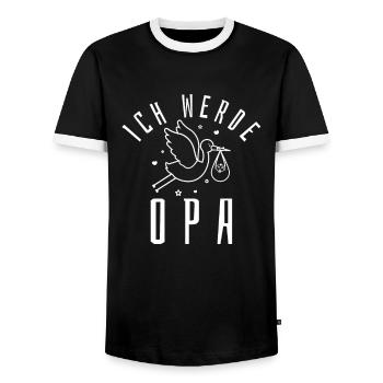 Ich werde Opa - Werdender Großvater Geschenk - Männer Kontrast-T-Shirt - Schwarz/Weiß - Vorne - AI Model Female 172 light (172cm) & AI Model Male 178 light (178cm)