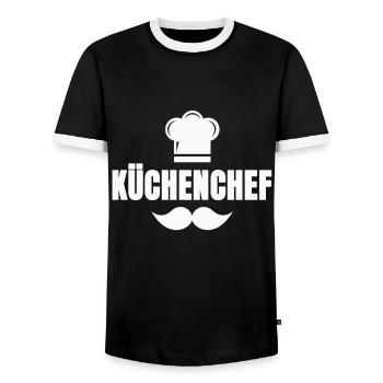 Küchenchef - Männer Kontrast-T-Shirt - Schwarz/Weiß - Vorne - AI Model Female 172 light (172cm) & AI Model Male 178 light (178cm)