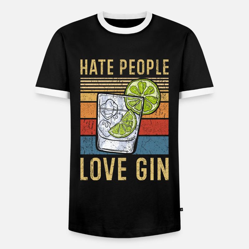 Gin Spruch Gin Geschenke - Männer Kontrast-T-Shirt - Schwarz/Weiß
