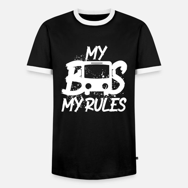 Bus driver bus - Men's Ringer Shirt - black/white