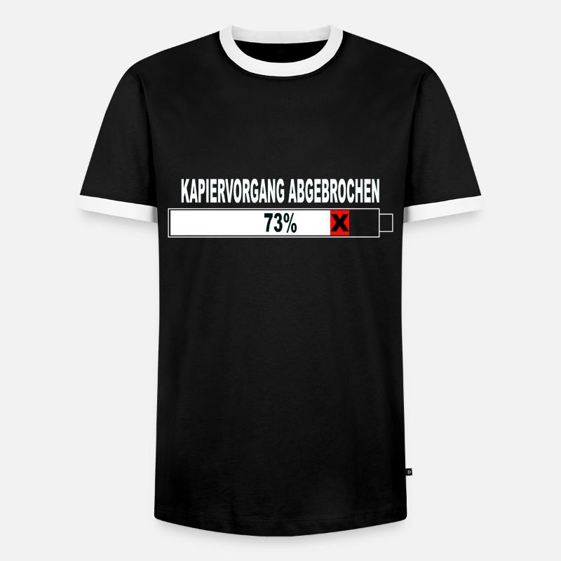 Witziger Spruch Kapiervorgang Abgebrochen - Männer Kontrast-T-Shirt - Schwarz/Weiß