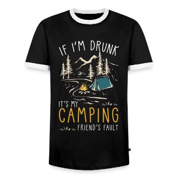 Camping Camper Spruch lustig Geschenk - Männer Kontrast-T-Shirt - Schwarz/Weiß - Vorne - AI Model Female 172 light (172cm) & AI Model Male 178 light (178cm)