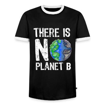 There Is No Planet B Save The Planet Nachhaltig - Männer Kontrast-T-Shirt - Schwarz/Weiß - Vorne - AI Model Female 172 light (172cm) & AI Model Male 178 light (178cm)