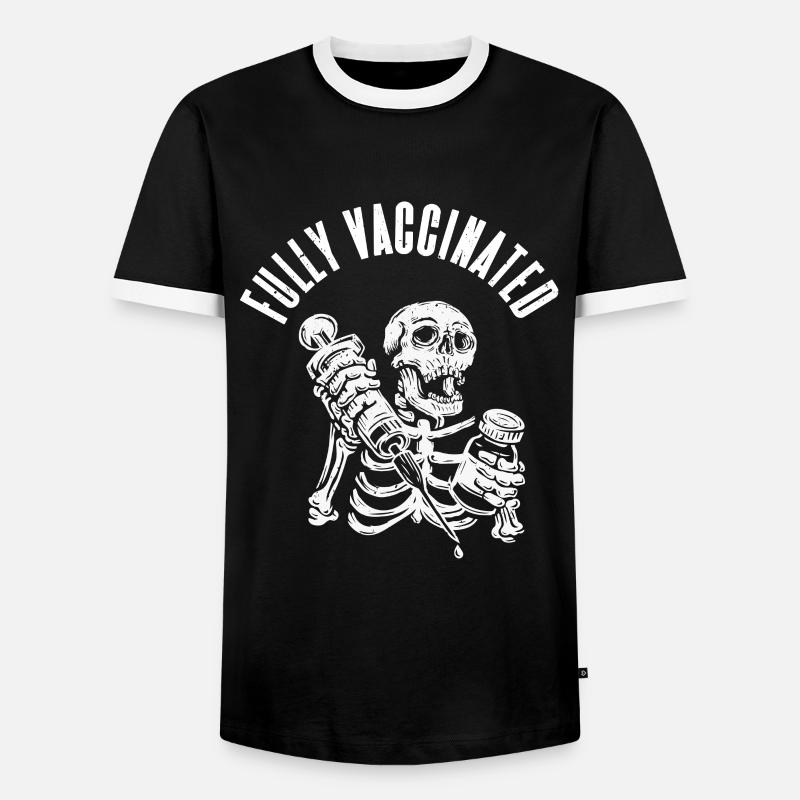 Geimpfte Schädelimpfspritze Impfstoff - Männer Kontrast-T-Shirt - Schwarz/Weiß