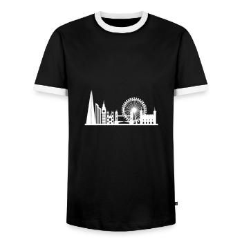 London Skyline - Männer Kontrast-T-Shirt - Schwarz/Weiß - Vorne - AI Model Female 172 light (172cm) & AI Model Male 178 light (178cm)