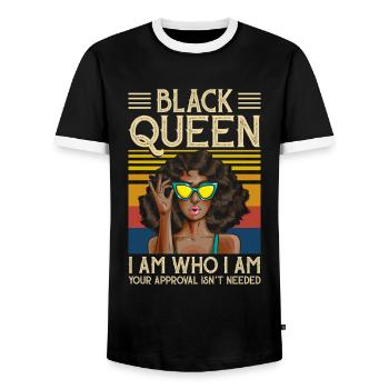 Black Queen - T-shirt contrasté Homme - noir/blanc - Devant - AI Model Female 172 light (172cm) & AI Model Male 178 light (178cm)