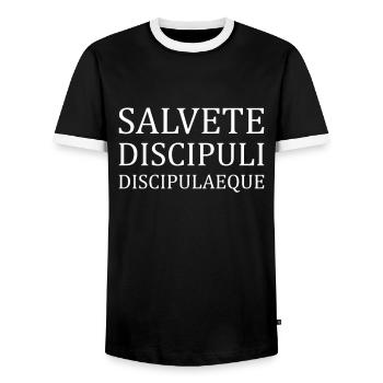 Professeur de latin Latin Langue Cadeau - T-shirt contrasté Homme - noir/blanc - Devant - AI Model Female 172 light (172cm) & AI Model Male 178 light (178cm)