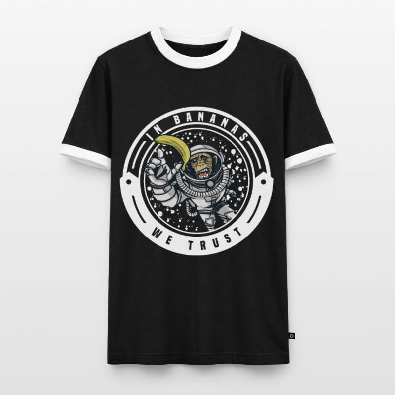 Monkey chimpanzee monkey monkey monkeys banana monkey monkey monkey Men's Ringer Shirt
