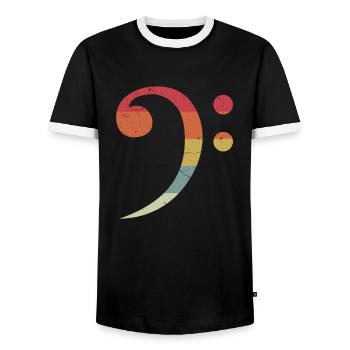 Bass Bass Bass Guitare Bassist Bassist Bande - T-shirt contrasté Homme - noir/blanc - Devant - AI Model Female 172 light (172cm) & AI Model Male 178 light (178cm)
