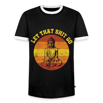 Let That Shit Go - T-shirt contrasté Homme - noir/blanc - Devant - AI Model Female 172 light (172cm) & AI Model Male 178 light (178cm)
