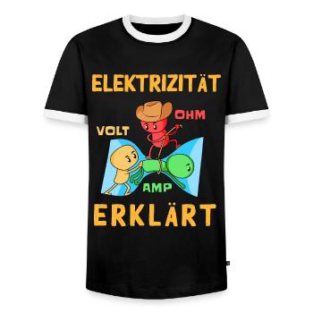 Elektrizität Erklärt Elektro Ohm Ampere Für - Männer Kontrast-T-Shirt - Schwarz/Weiß - Vorne - AI Model Female 172 light (172cm) & AI Model Male 178 light (178cm)
