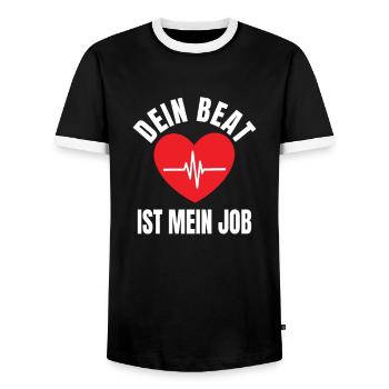 Notarzt Notärztin Rettungssanitäter Rettungsdienst - Männer Kontrast-T-Shirt - Schwarz/Weiß - Vorne - AI Model Female 172 light (172cm) & AI Model Male 178 light (178cm)
