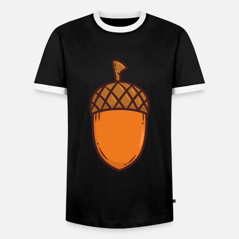 Eichel Eiche Baum - Männer Kontrast-T-Shirt - Schwarz/Weiß