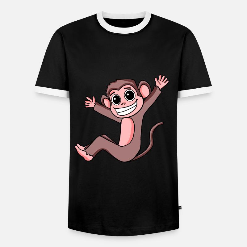 Monkey - Men's Ringer Shirt - black/white