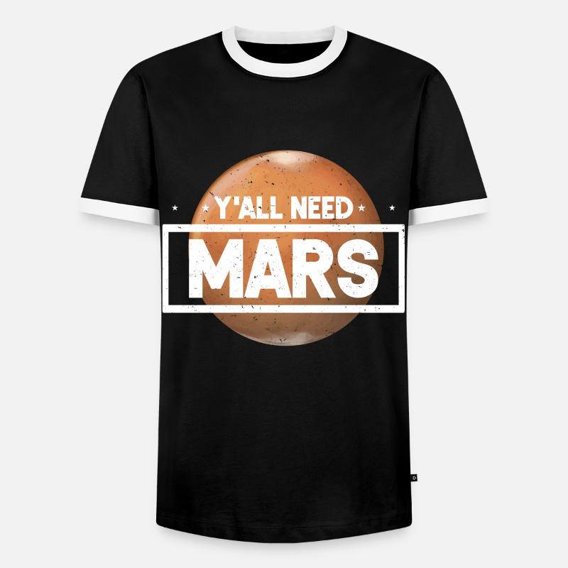 Mars - Men's Ringer Shirt - black/white