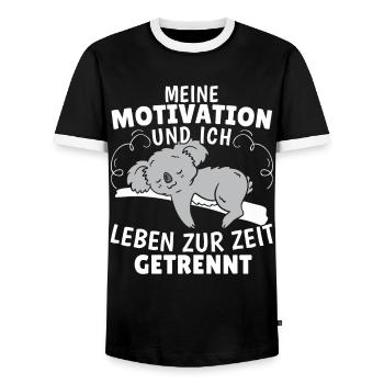 Süßer Koala Meine Motivation und Ich Australien - Männer Kontrast-T-Shirt - Schwarz/Weiß - Vorne - AI Model Female 172 light (172cm) & AI Model Male 178 light (178cm)