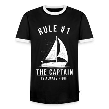 Voilier cadeau voilier voilier - T-shirt contrasté Homme - noir/blanc - Devant - AI Model Female 172 light (172cm) & AI Model Male 178 light (178cm)