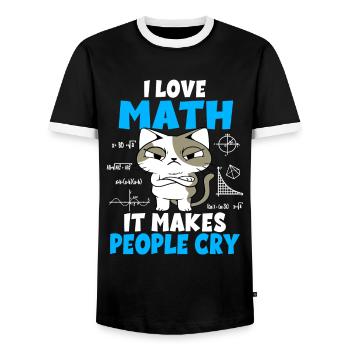 Mathematics Students Math Teacher Cats Gift - Men's Ringer Shirt - black/white - Front - AI Model Female 172 light (172cm) & AI Model Male 178 light (178cm)