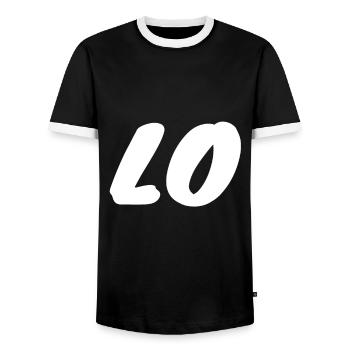 Pair team shirt - Men's Ringer Shirt - black/white - Front - AI Model Female 172 light (172cm) & AI Model Male 178 light (178cm)