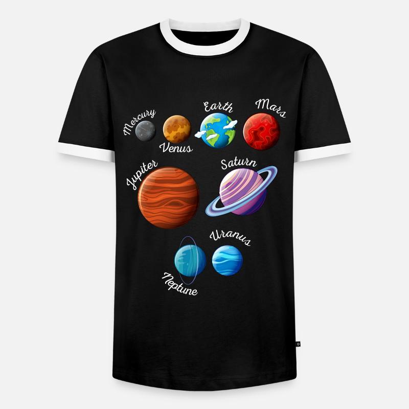 Solar System Planets - Männer Kontrast-T-Shirt - Schwarz/Weiß